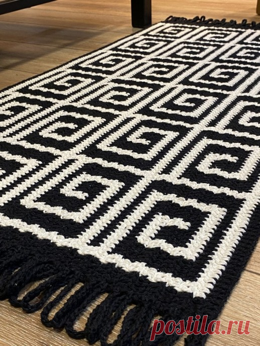 Спиральный коврик крючком