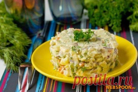 Салат с сельдью, овощами и яблоками с фото | Рецепт салата с селедкой и яблоком на Webspoon.ru