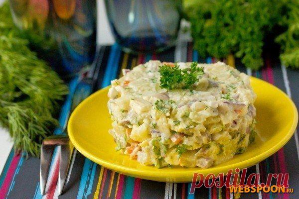 Салат с сельдью, овощами и яблоками с фото | Рецепт салата с селедкой и яблоком на Webspoon.ru