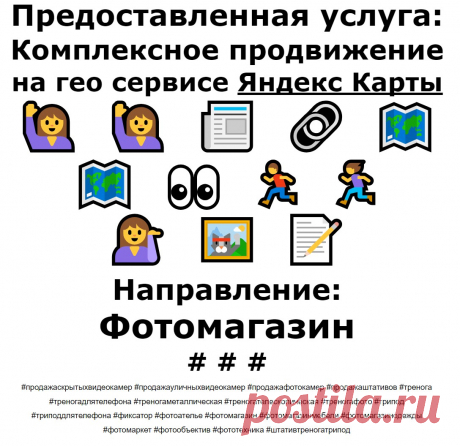 Продвижение Яндекс Карты пример по теме - Фотомагазин