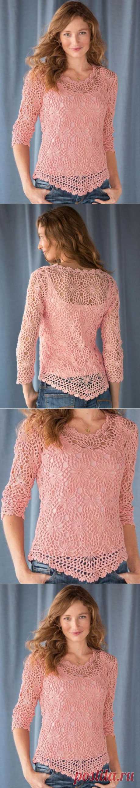 Crocheted Daisy Sweater. 
$128.00