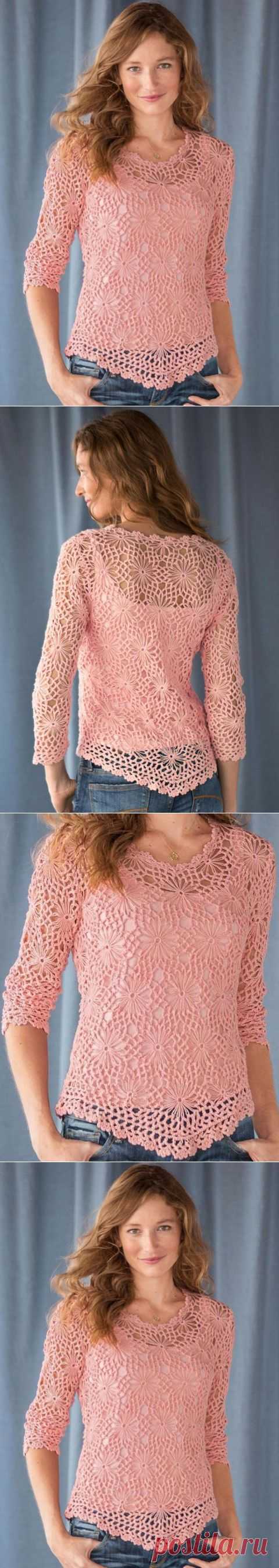 Crocheted Daisy Sweater. 
$128.00
