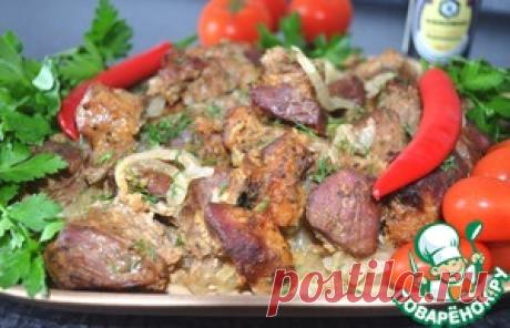 Шашлык в духовке на луковой подушке - кулинарный рецепт