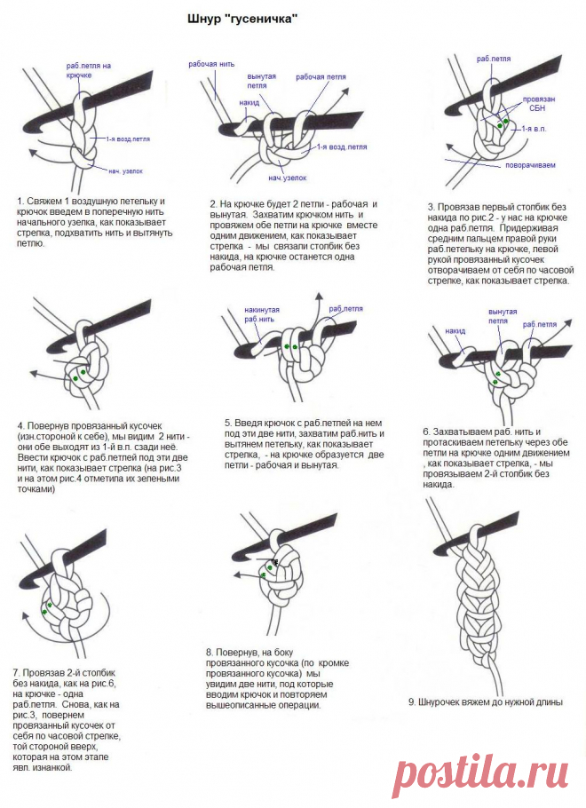 Как правильно и ровно сшивать шнур гусеничка