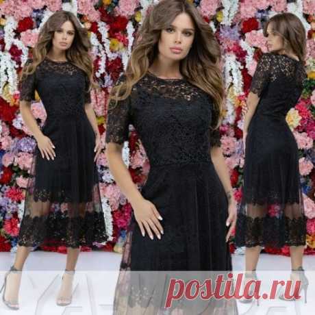 ❆Платье миди из кружева купить недорого