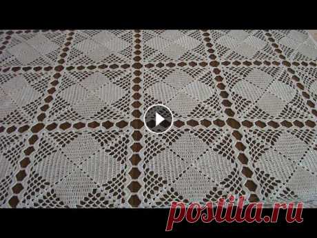 КАК СВЯЗАТЬ ПРОСТОЙ КВАДРАТНЫЙ МОТИВ ДЛЯ СКАТЕРТИ Видео мастер класс по вязанию простого легкого квадратного мотива крючком для скатерти (сама скатерть здесь: Нитки роза, крючок 1,25. Размер мотива у ...
