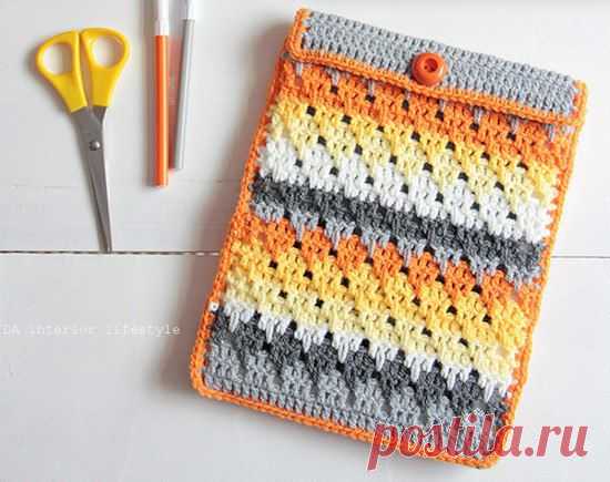Чехол для планшета крючком. Схема. / Своими руками