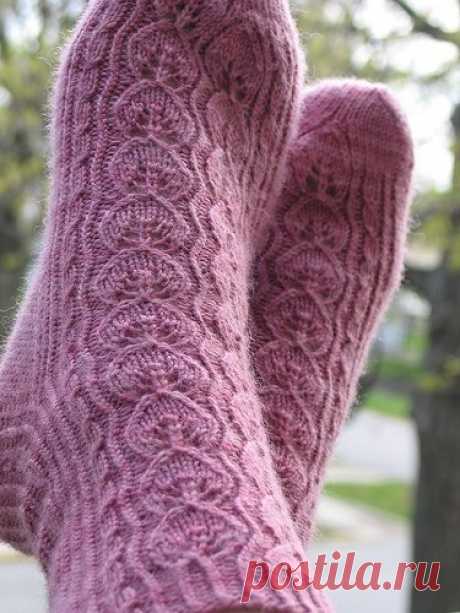 Фиолетовые носки спицами | Handmade24