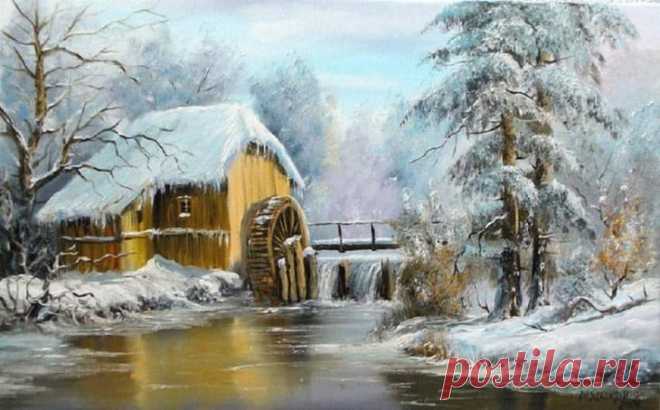 ЧУДЕСНА ЗИМНЯЯ ПОРА. ХУДОЖНИК МАРЕК ЩЕПАНЯК