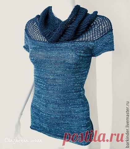 Купить Вязаный летний топ "Шальное лето" - однотонный, женская одежда вязаная