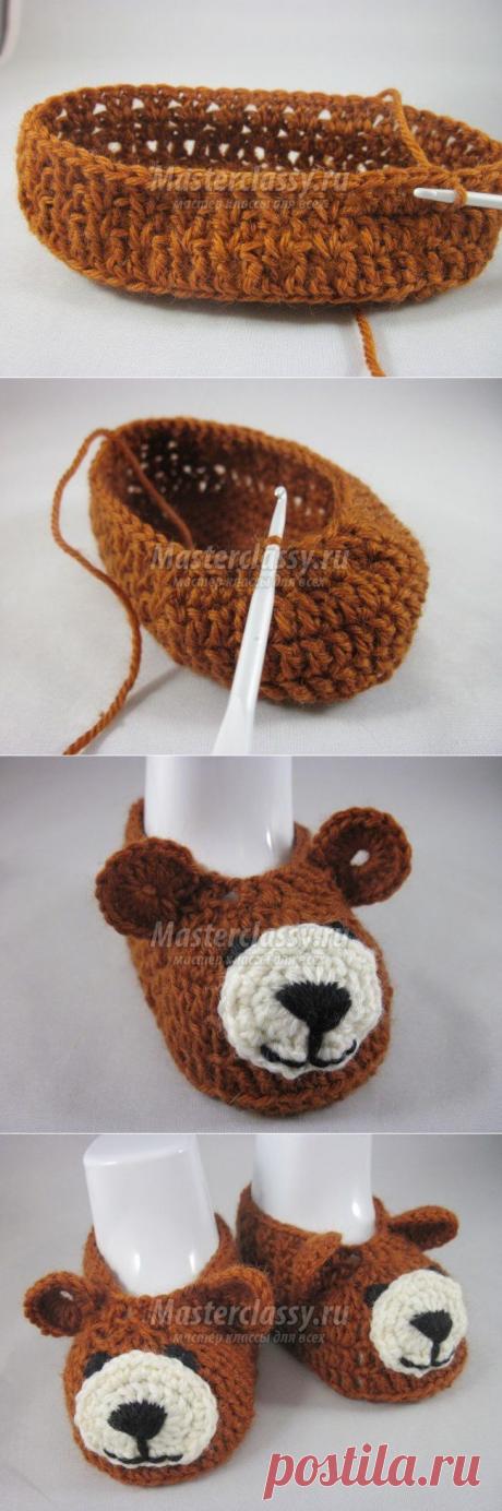 Пинетки в виде медвежат. Мастер - класс с пошаговыми фото