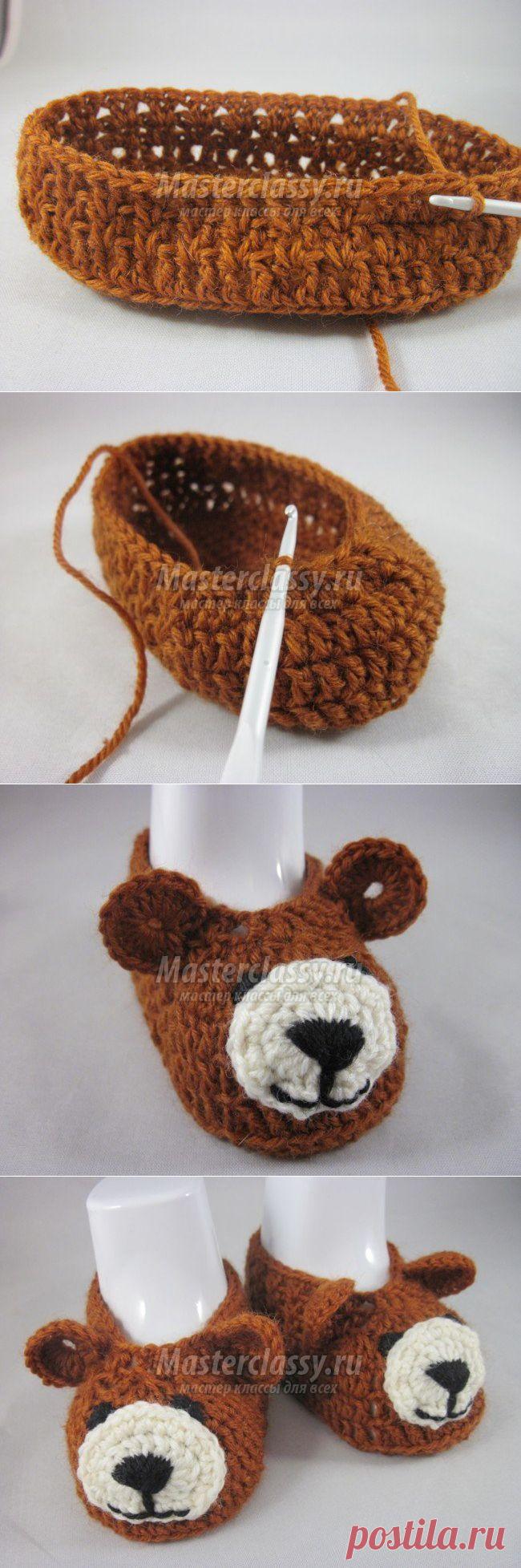 Пинетки в виде медвежат. Мастер - класс с пошаговыми фото