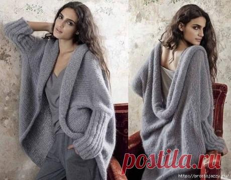 Очень интересный жакет спицами.