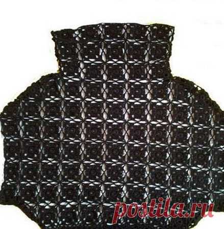 Вязание топа из квадратных мотивов