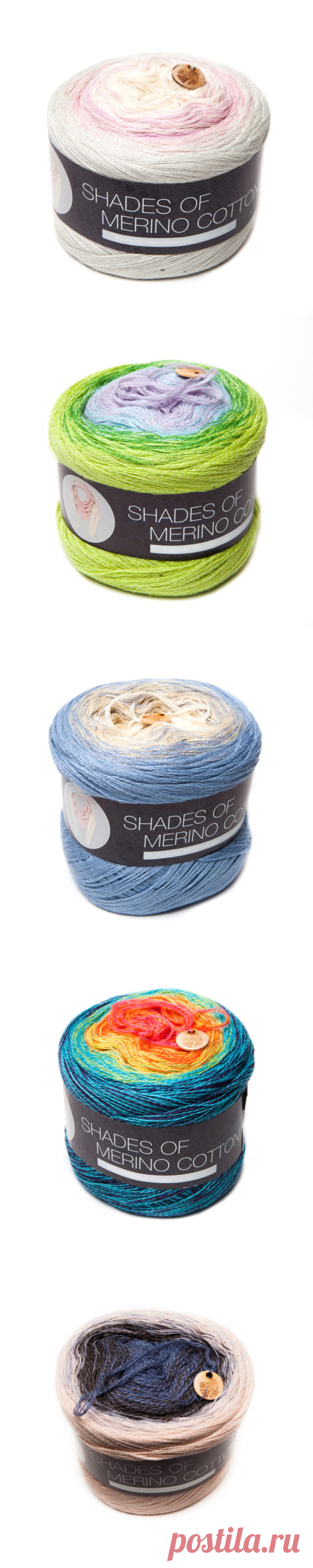 Купить Lana Grossa Shades of Merino Cotton
2140 р.
Состав: 50 % хлопок, 50 % мериносовая шерсть
Длина нити: 760 метров
Вес: 200 грамм