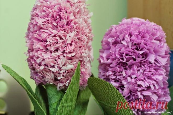 Гиацинты из гофрированной бумаги. Мастер-класс
