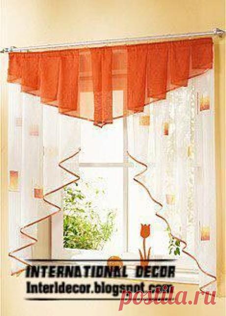 Small curtains models for kitchens in different colors