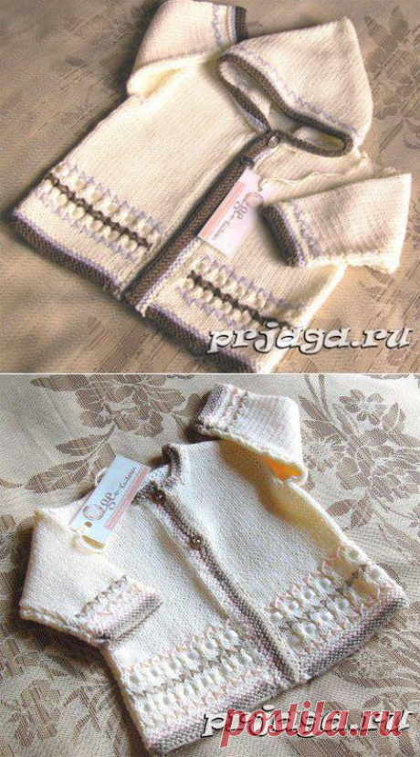 Кофточка для новорожденных спицами