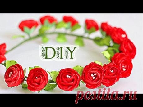 Венок на голову Своими Руками | KANZASHI | DIY