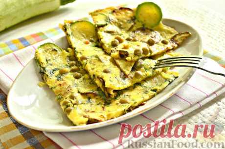 Рецепт: Закуска из кабачков, яиц и зеленого горошка на RussianFood.com
