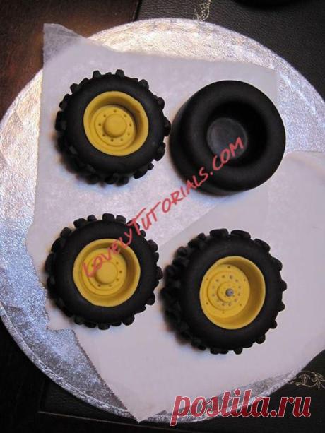 МК лепка "Колесо от машины"-Wheel of a car step by step - Мастер-классы по украшению тортов Cake Decorating Tutorials (How To's) Tortas Paso a Paso