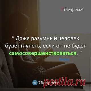 7Вопросов “ Даже разумный человек будет глупеть, если он не будет самосовершенствоваться. “ © Будда