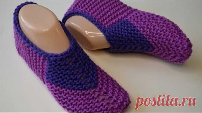 Бесшовные следочки двумя спицами