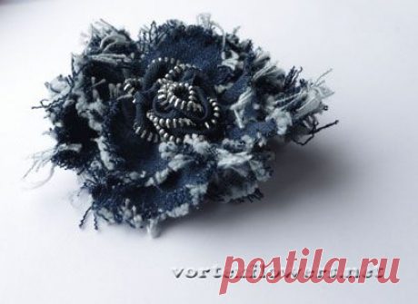 Роза из джинсовой ткани &quot;Джини&quot; | Vortex Flowers