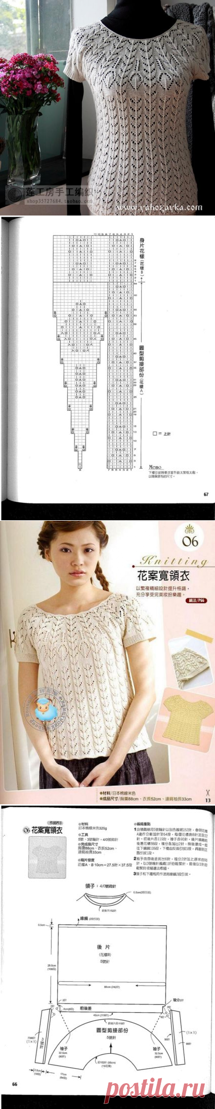 Топ с круглой кокеткой спицами. Вязаный спицами топ с круглой кокеткой | Я Хозяйка