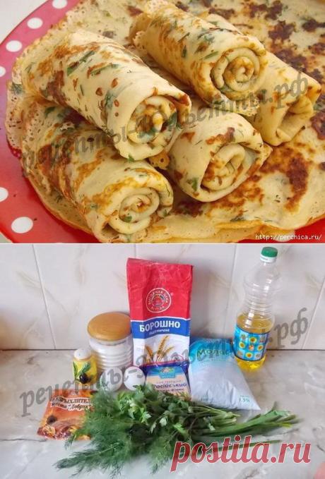 Как приготовить блинчики с зеленью и сыром