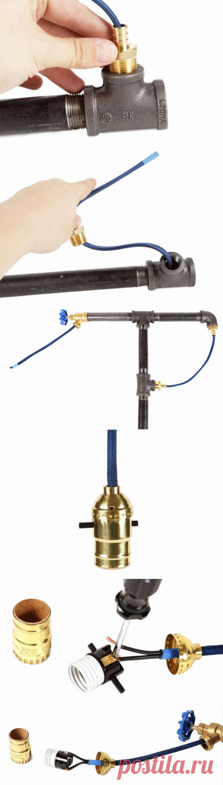 Торшер из труб своими руками