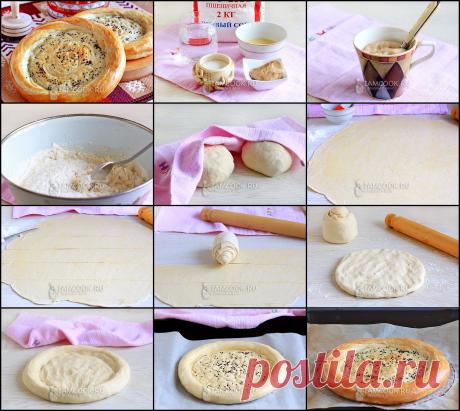 КАТЛАМА

Мука (любого сорта) - 480 г
Вода - 230 мл
Дрожжи - 25 г
Соль - 1 ч.л. (не полная)
Кунжут - для обсыпки
Сахар - 1 щепотка
Яйцо - для смазки лепешек

Для смазки теста:
Бараний жир топленый - 50 г
Масло сливочное - 10 г