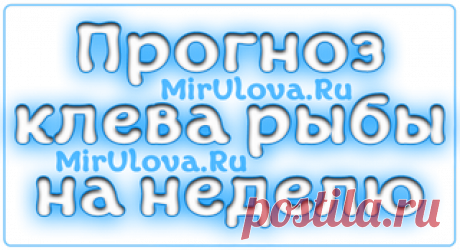 Прогноз клева рыбы на неделю. Клев рыбы на семь дней &amp;raquo; МИР УЛОВА
