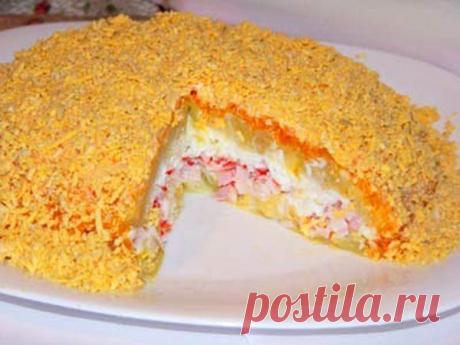 Крабовый слоеный салат | Кулинарные Рецепты
