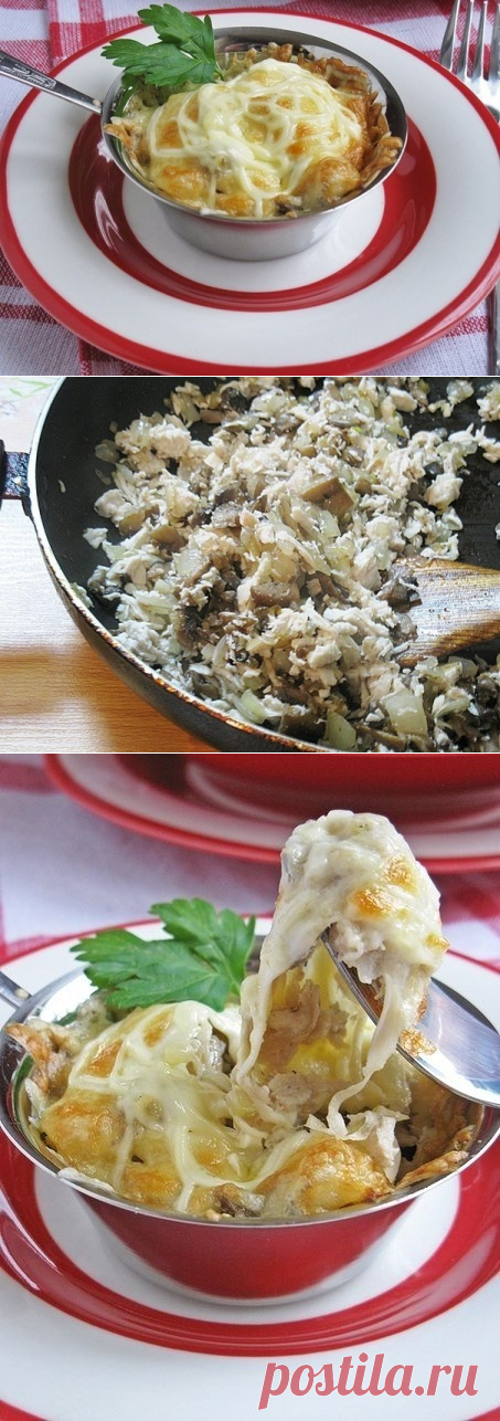 Как приготовить жюльен с курицей и грибами.  - рецепт, ингридиенты и фотографии