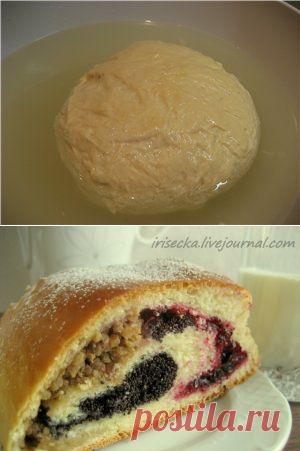 Тесто "Утопленник" (дрожжевое) и пирог "Красотун" из него с 3-мя начинками | Четыре вкуса