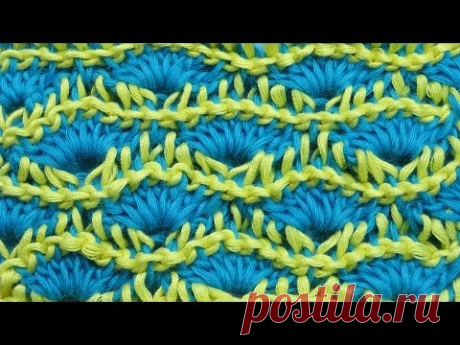 Узор вязания Волны Tunisian crochet pattern  65
