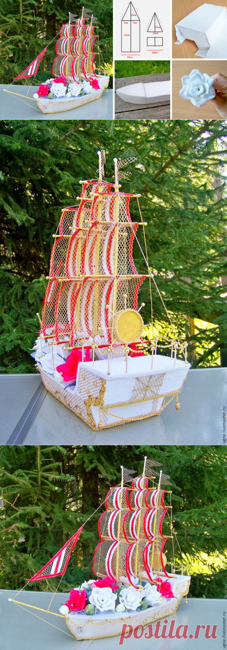 Мастер-класс: свадебный корабль из конфет - Ярмарка Мастеров - ручная работа, handmade