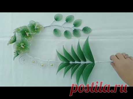 DIY how to make stocking flower wall hangings - Tutorial