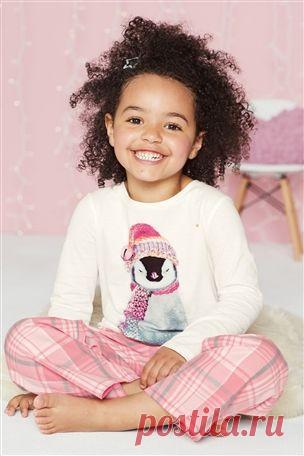 Купить Пижама в клетку с рисунком пингвина (12 мес. - 6 лет) - Покупайте прямо сейчас на сайте Next: Россия