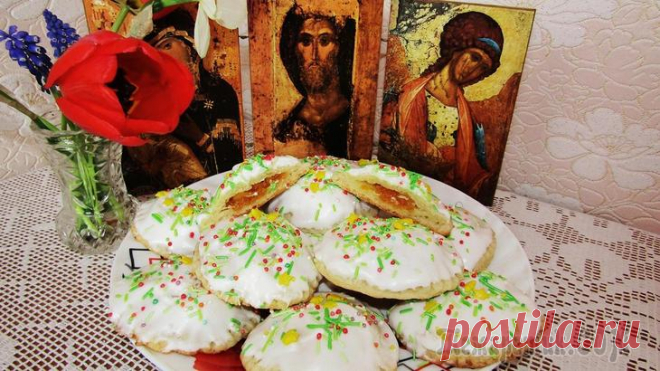 Пасхальное творожное печенье с курагой