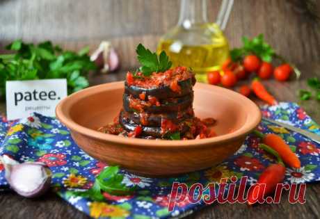 Острая закуска из баклажанов. Невероятно вкусные, в меру острые и пикантные маринованные баклажаны.