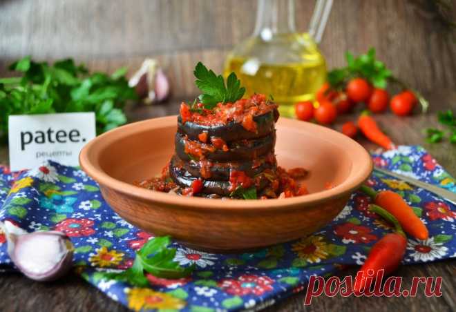 Острая закуска из баклажанов. Невероятно вкусные, в меру острые и пикантные маринованные баклажаны.