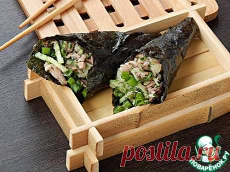 Кулечки темаки с тунцом и овощами - кулинарный рецепт