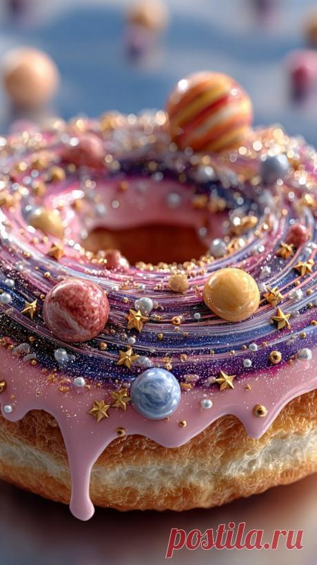 Космический пончик: сладкая галактика среди звезд и планет. Нейросеть Миджорни - Midjourney примеры промтов - Форум ИИ о нейросетях - Yes Ai