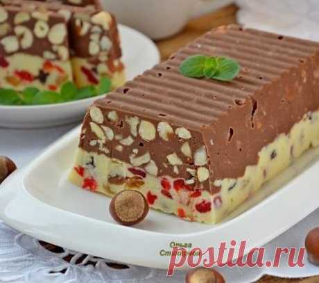 ШОКОЛАДНЫЙ СЛИТОК С ОРЕХАМИ И СУХОФРУКТАМИ