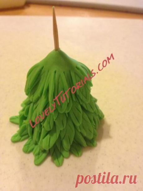 МК лепкановогодние елочки-Gumpaste (fondant, polymer clay) Christmas trees making tutorials - Страница 10 - Мастер-классы по украшению тортов Cake Decorating Tutorials (How To's) Tortas Paso a Paso