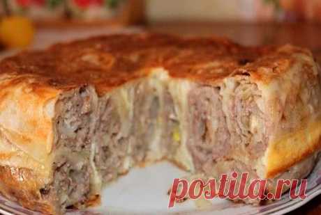 Пирог из лаваша с мясом и сыром, пошаговый рецепт | Лаваш
