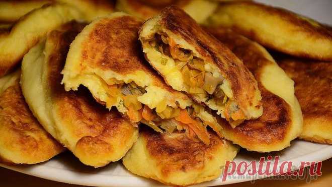 Картофельные зразы с грибами и капустой
