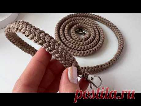 Проще не бывает! Как связать ремень для сумки крючком #crochetbagstrap